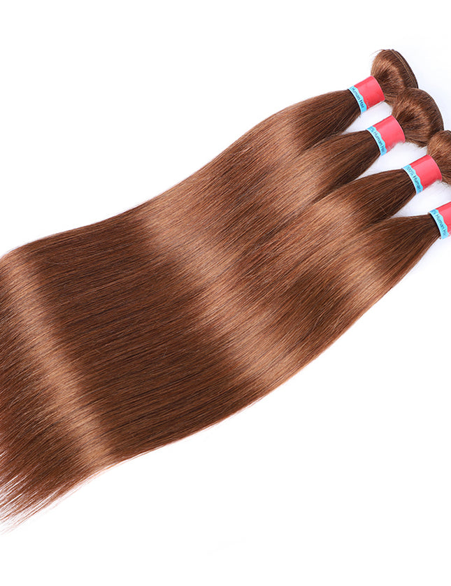 Straight Auburn Brown 12A Virgin Hair bundle 1PC