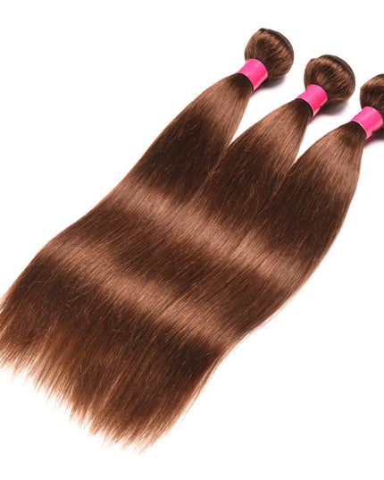 Straight Auburn Brown 12A Virgin Hair bundle 1PC