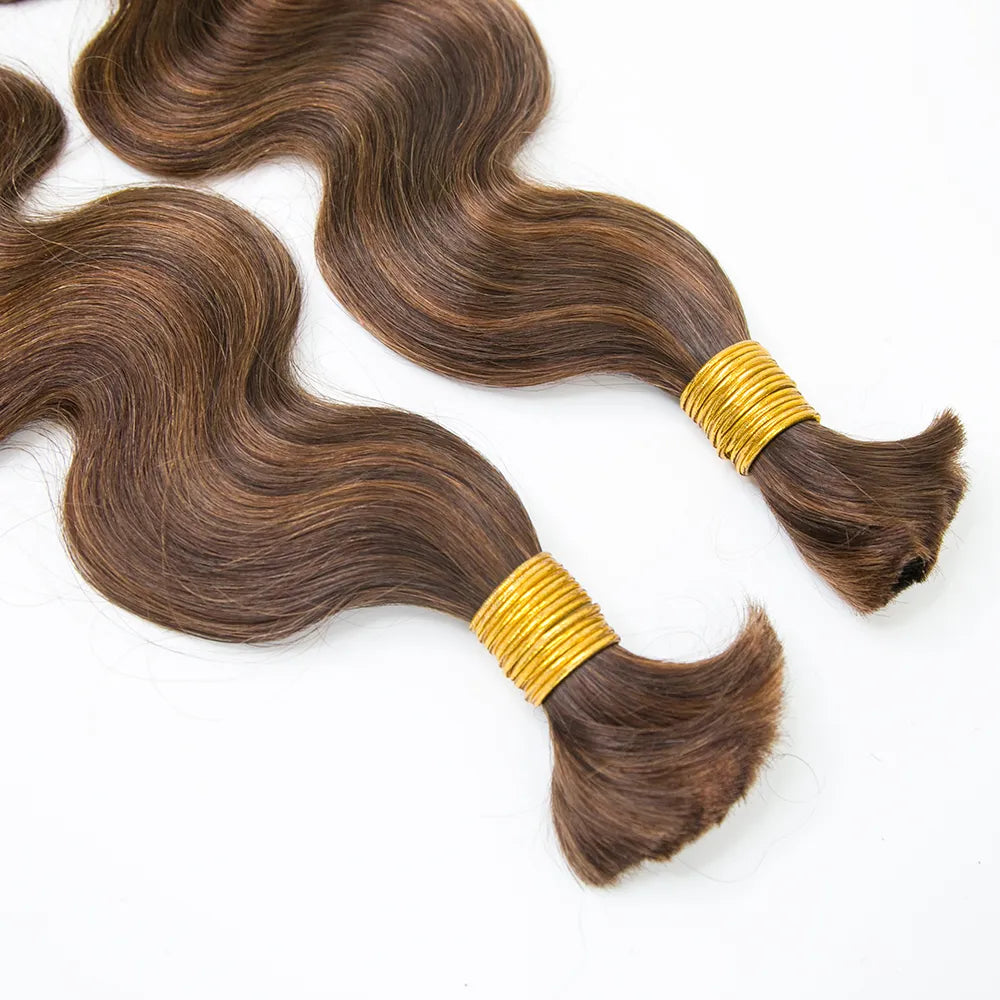 Cabello humano ondulado color 4/30 12A a granel para trenzar