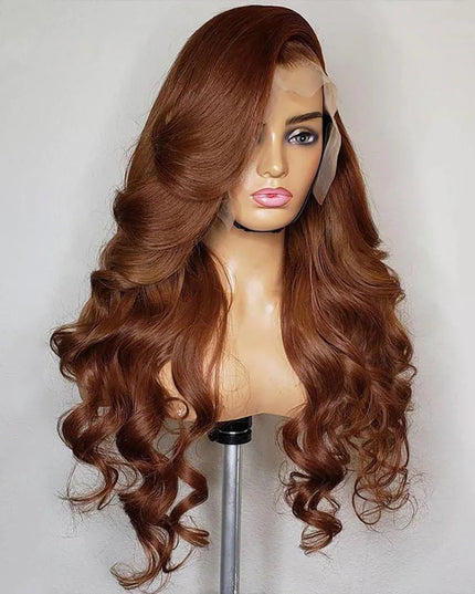 Body-wave Chocolate Brown Lace Frontal 13x4 Virgin Human Hair Wig 15A