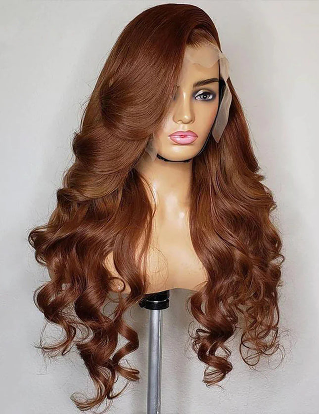 Body-wave Chocolate Brown Lace Frontal 13x4 Virgin Human Hair Wig 15A