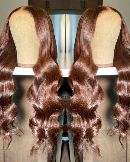 Body-wave Chocolate Brown Lace Frontal 13x4 Virgin Human Hair Wig 15A