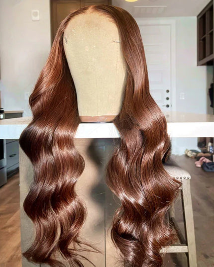 Body-wave Chocolate Brown Lace Frontal 13x4 Virgin Human Hair Wig 15A