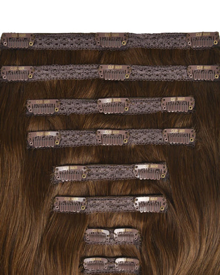 remy clip hair extensions-Color #6