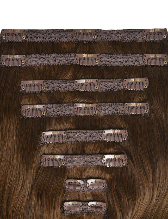 remy clip hair extensions-Color #6