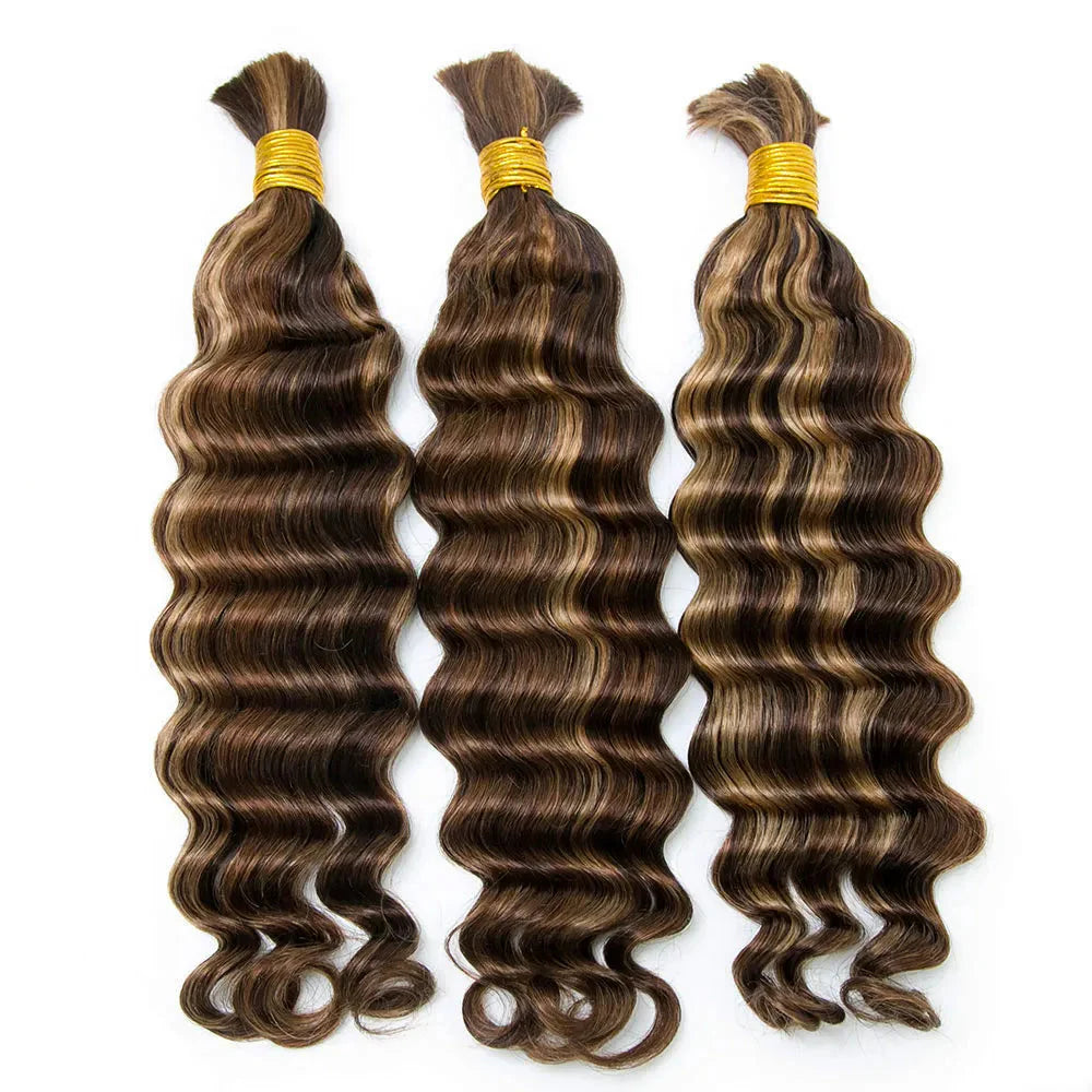 Loose deep wave P4/30/27 color 12A human hair bulk for braiding