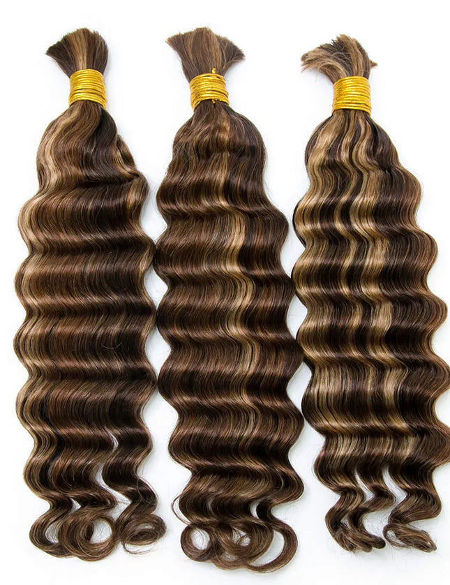 Loose deep wave P4/27 color 15A human hair bulk for braiding