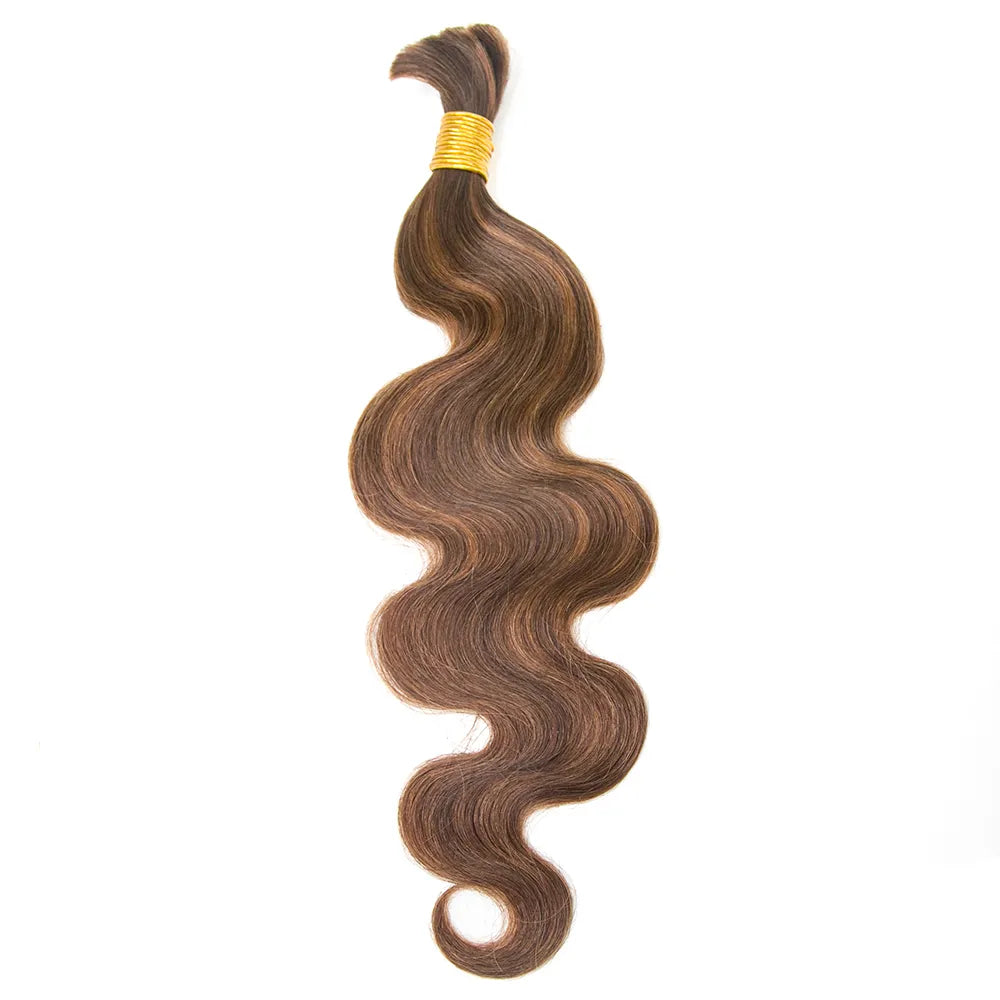 Cabello humano ondulado color 4/30 12A a granel para trenzar