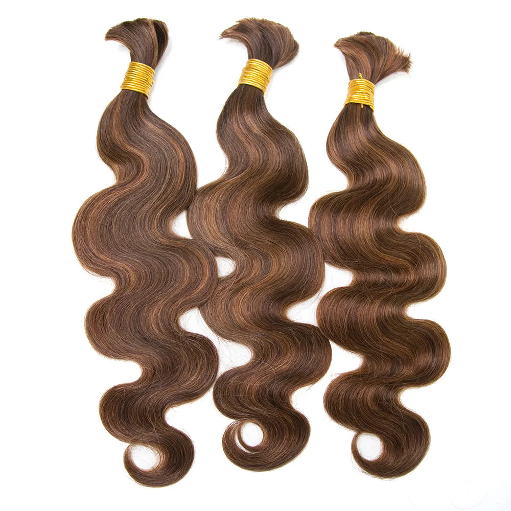 Cabello humano ondulado color 4/30 12A a granel para trenzar