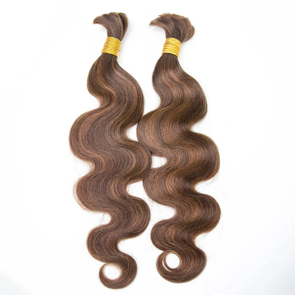 Cabello humano ondulado color 4/30 12A a granel para trenzar