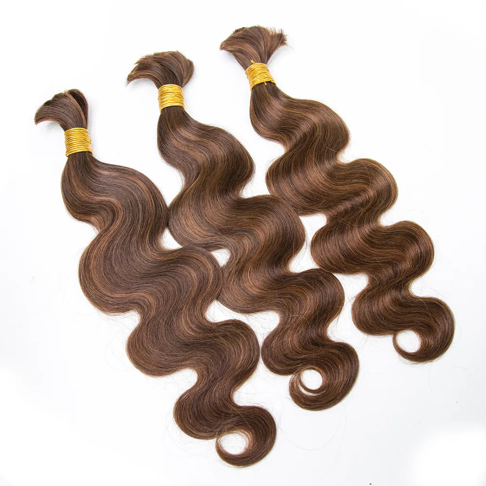 Cabello humano ondulado color 4/30 12A a granel para trenzar