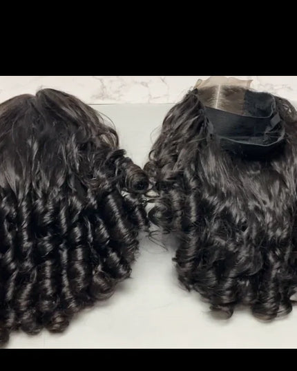 Loose wave Natural Black 4x4，5x5 Lace closure 100% Virgin Human Hair Wig 15A