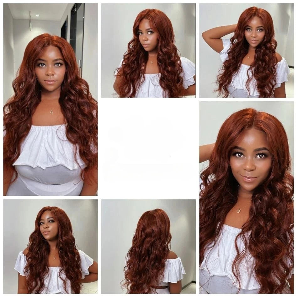 Dark Auburn body wave 12A human hair Bundles  1 pc