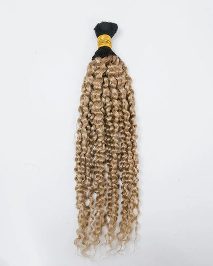 Curly wave ombre #1B/27 color 15A human hair bulk for braiding