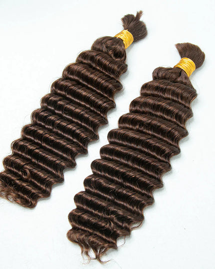 Deep wave #4 color 15A human hair bulk for braiding