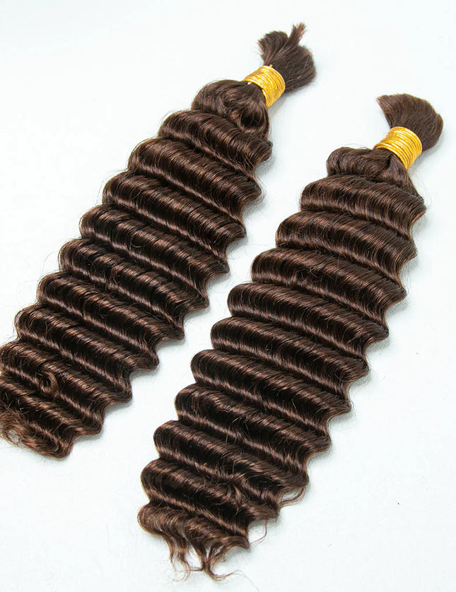 Deep wave #4 color 15A human hair bulk for braiding