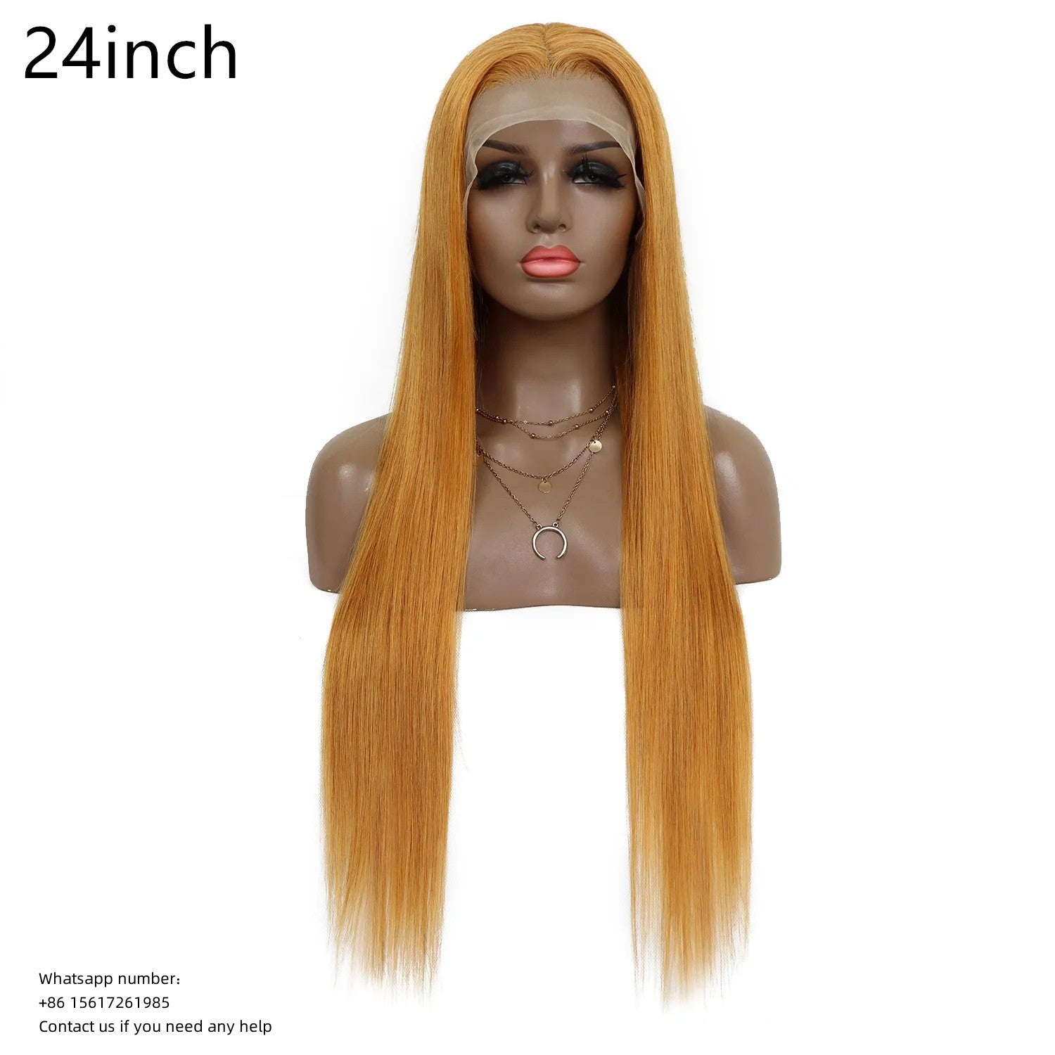 Golden brown color 13x4，Transparent Lace Frontal Straight  100% Virgin Human Hair LACE Wig 180% density