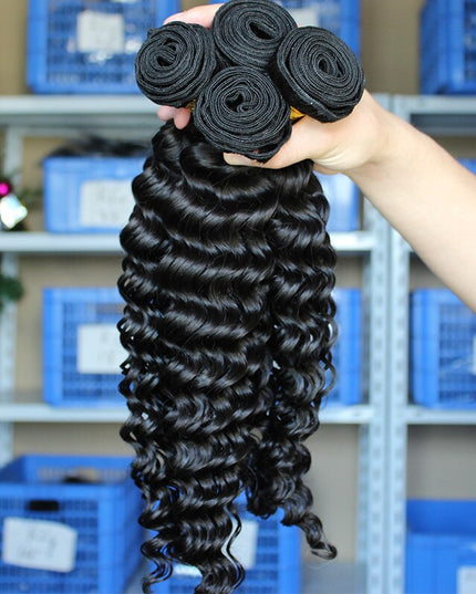 Deep Wave human Hair Weave 1pc 100% Human Hair Bundles natural black color