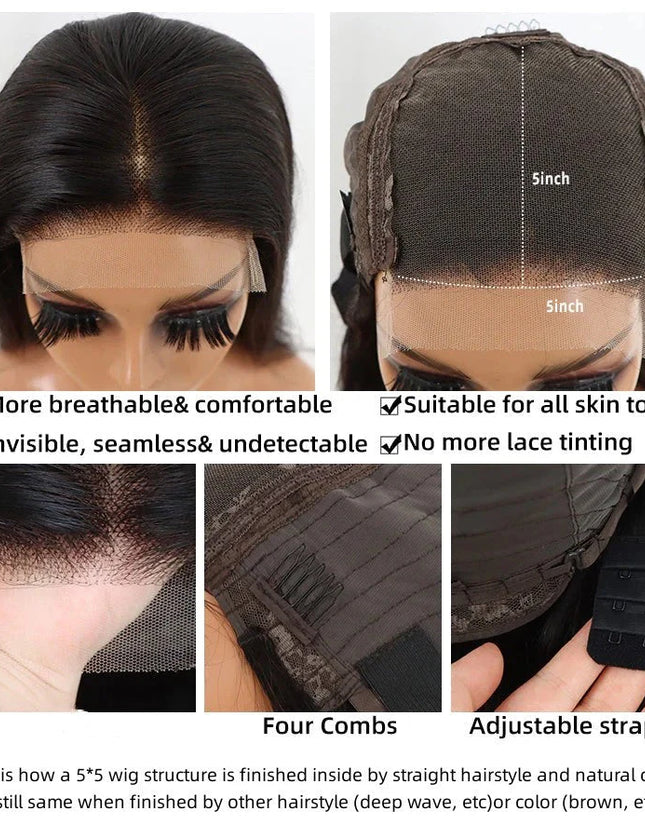 BIG LOOSE wave 4x4, 5x5  Lace closure 100% Virgin Human Hair Wig 15A