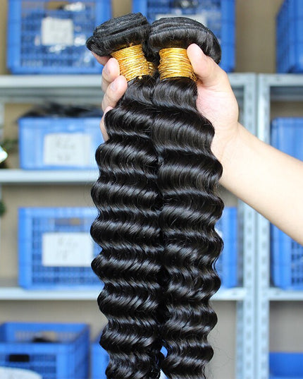 Deep Wave human Hair Weave 1pc 100% Human Hair Bundles natural black color