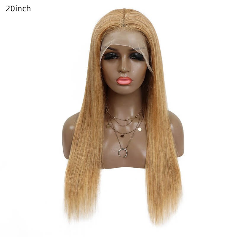 Light blonde 13x4 Lace Frontal 100% Virgin Human Hair LACE Wig  180% density Straight