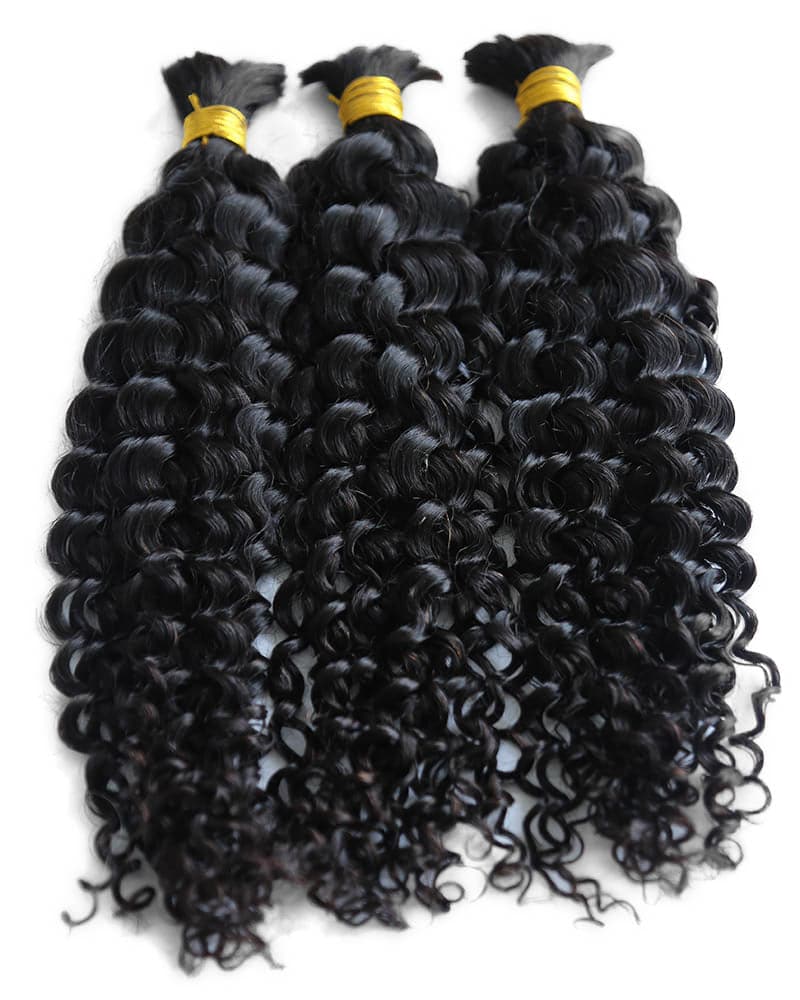 Cabello humano rizo español color negro natural 12A a granel