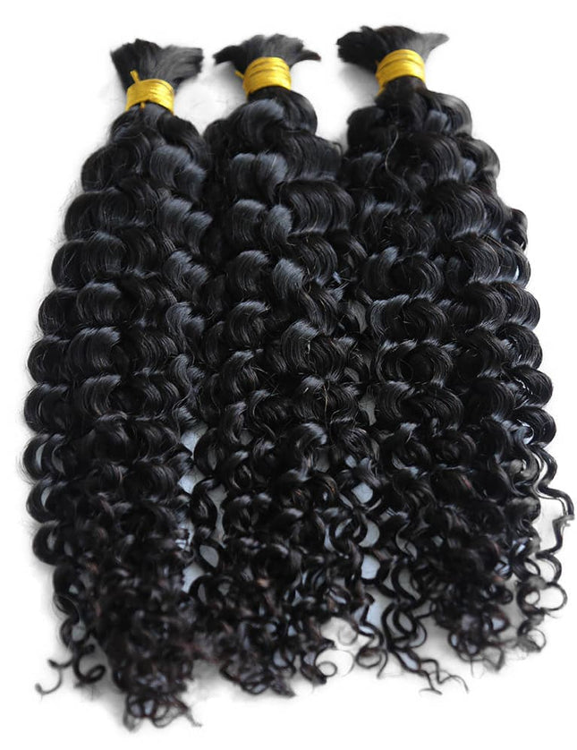 Spanish curl natural black color 12A human hair bulk