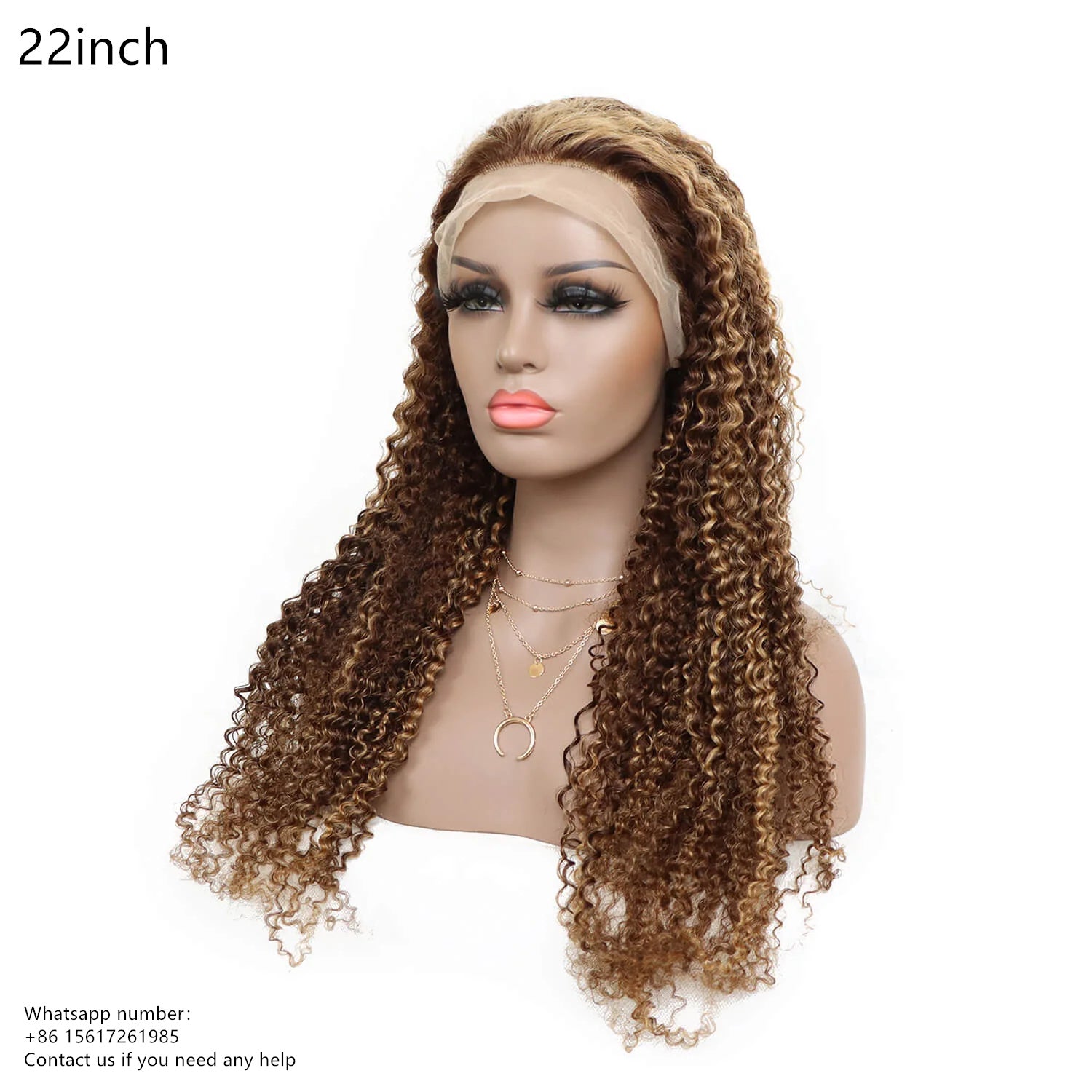 Kinky curly P4/27 Lace Frontal 13x4，100% Virgin Human Hair Transparent LACE Wig 180% density