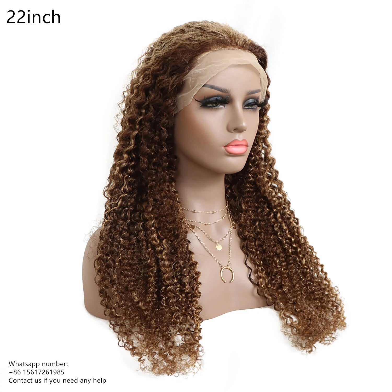 Kinky curly P4/27 Lace Frontal 13x4，100% Virgin Human Hair Transparent LACE Wig 180% density