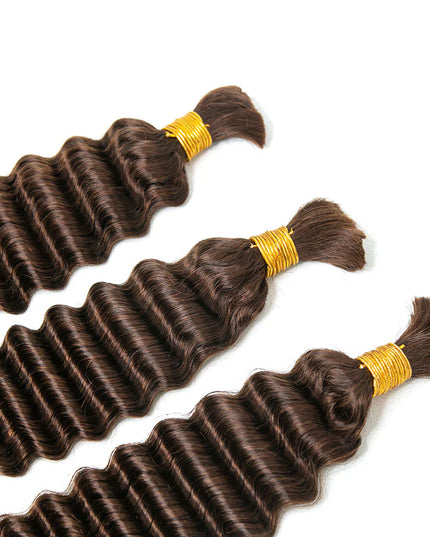 Deep wave #4 color 15A human hair bulk for braiding