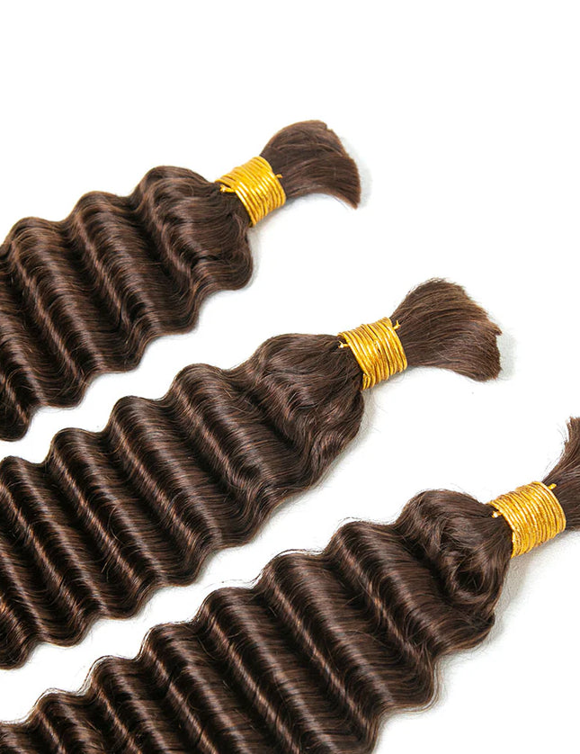Deep wave #4 color 15A human hair bulk for braiding
