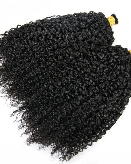 Kinky curly natural black color 15A human hair bulk for braiding
