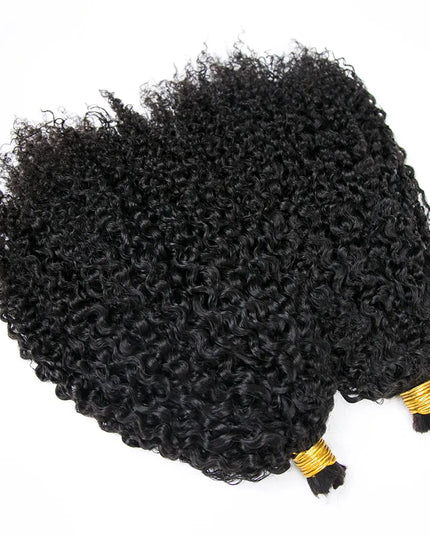 Kinky curly natural black color 15A human hair bulk for braiding