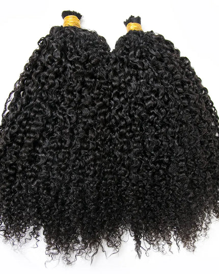 Kinky curly natural black color 15A human hair bulk for braiding