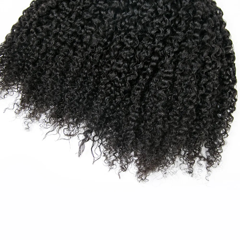 Cabello humano rizado color negro natural 12A a granel para trenzar