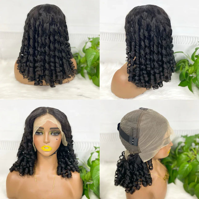 Big pixie, natural black color, 13x4 Lace Frontal 100% Virgin Human Hair Wig 15A
