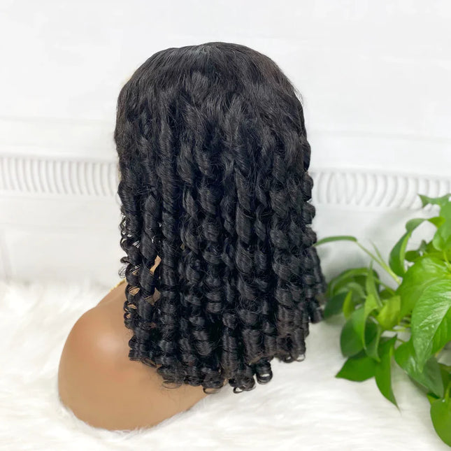 Big pixie, natural black color, 13x4 Lace Frontal 100% Virgin Human Hair Wig 15A