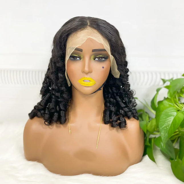 Big pixie, natural black color, 13x4 Lace Frontal 100% Virgin Human Hair Wig 15A