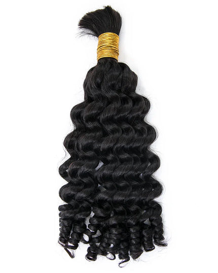 Loose curly natural black color 15A human hair bulk for braiding