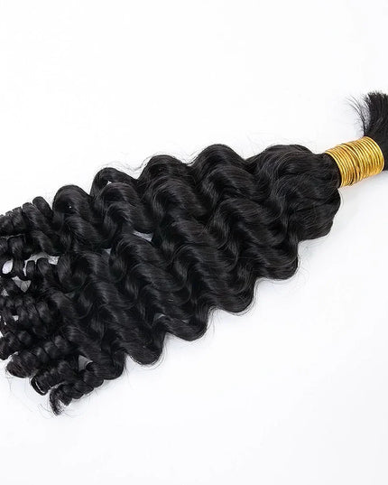 Loose curly natural black color 15A human hair bulk for braiding
