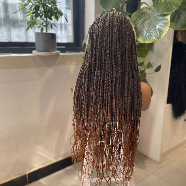 Synthetic Transparent Full Lace Braided Wigs Knotless Box Braids Wig  # 1B/30