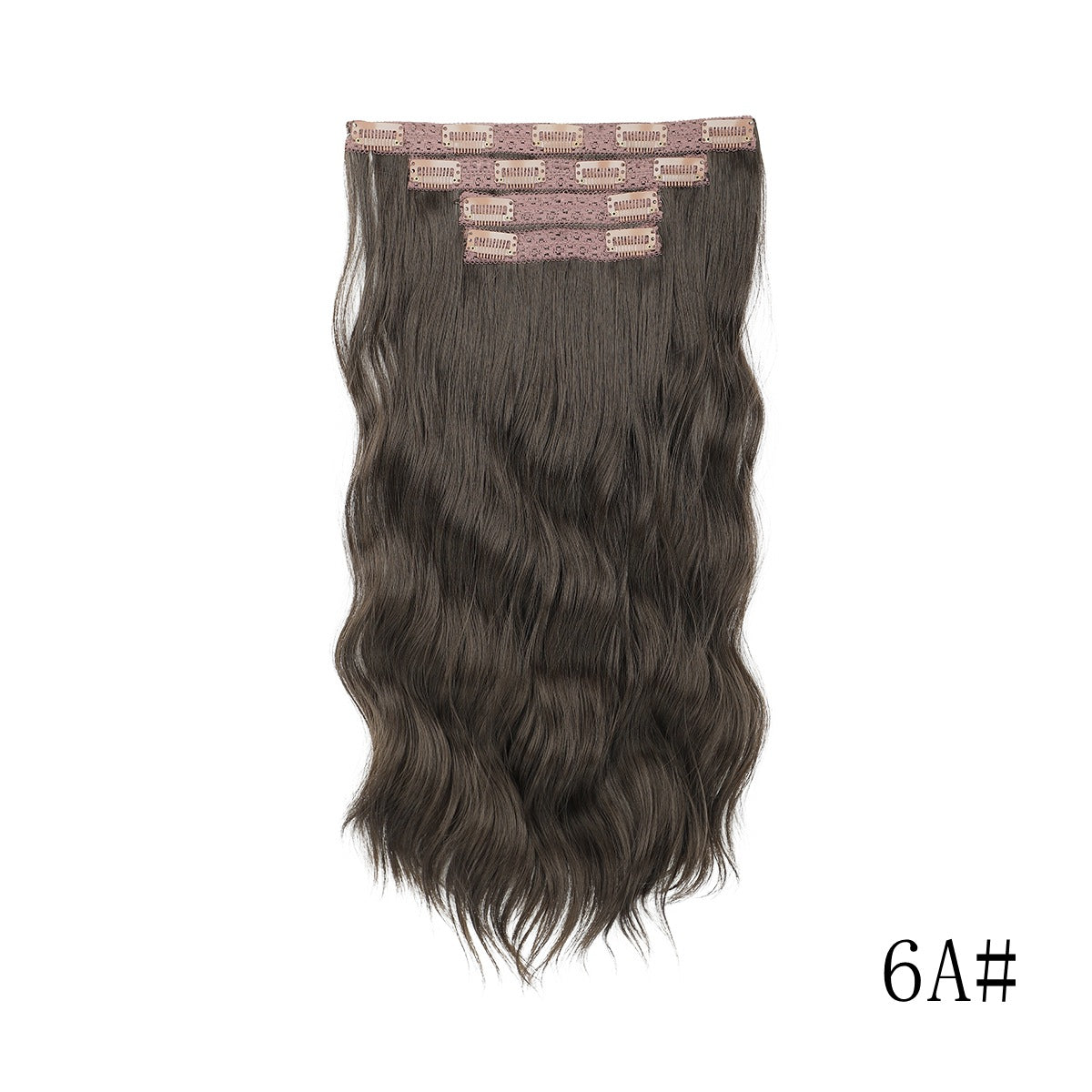 Long wavy four-piece clip hair fiber hair extensions-3