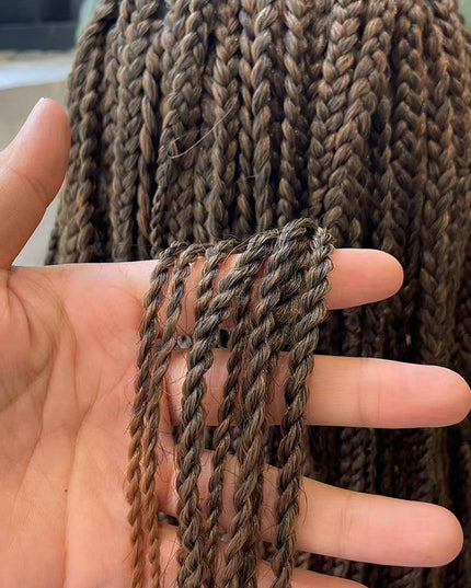 Synthetic Transparent Full Lace Braided Wigs Knotless Box Braids Wig  # 1B/30