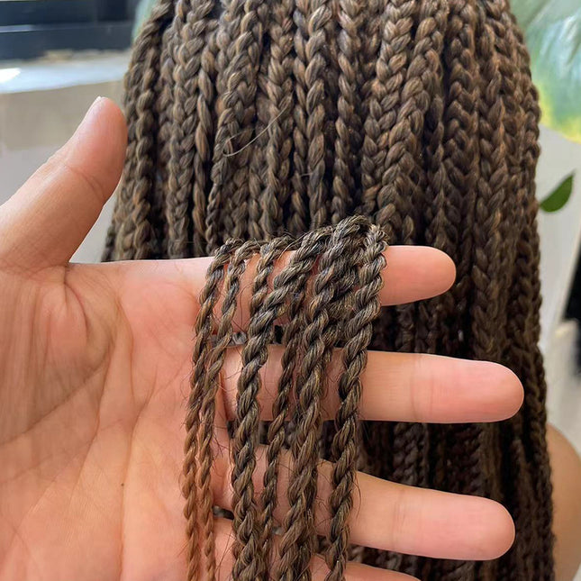 Synthetic Transparent Full Lace Braided Wigs Knotless Box Braids Wig  # 1B/30