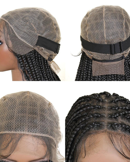 Synthetic Long Bohemian Braided Wigs Boho Box Braid Wigs for Black Women Twisted Braids Full Lace Braided Wigs with Baby Hair