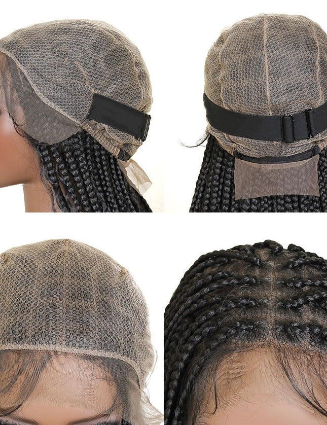 Synthetic Long Bohemian Braided Wigs Boho Box Braid Wigs for Black Women Twisted Braids Full Lace Braided Wigs with Baby Hair