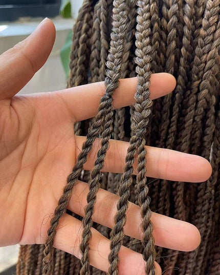 Synthetic Transparent Full Lace Braided Wigs Knotless Box Braids Wig  # 1B/30