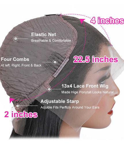 Body-wave burgundy Lace Frontal 13x4 Virgin Human Hair LACE Wig 15A