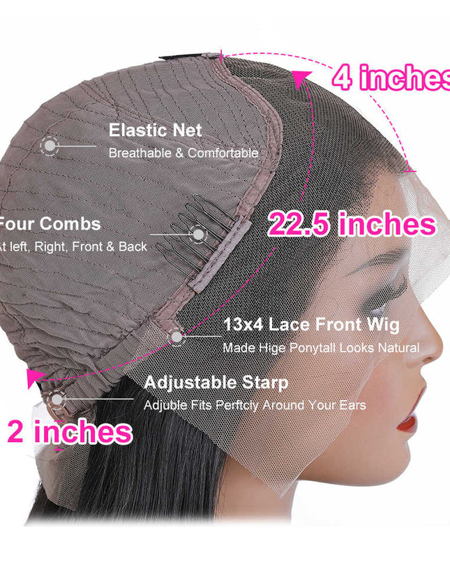 Body-wave burgundy Lace Frontal 13x4 Virgin Human Hair LACE Wig 15A