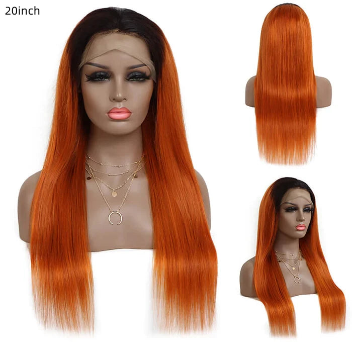 1B/350 Straight 13x4 Transparent Lace Frontal  100% Virgin Human Hair LACE Wig  180% density